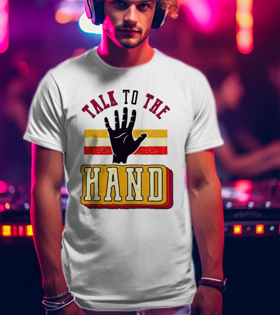 TALK TO THE HAND Retro Stripes T-Shirt