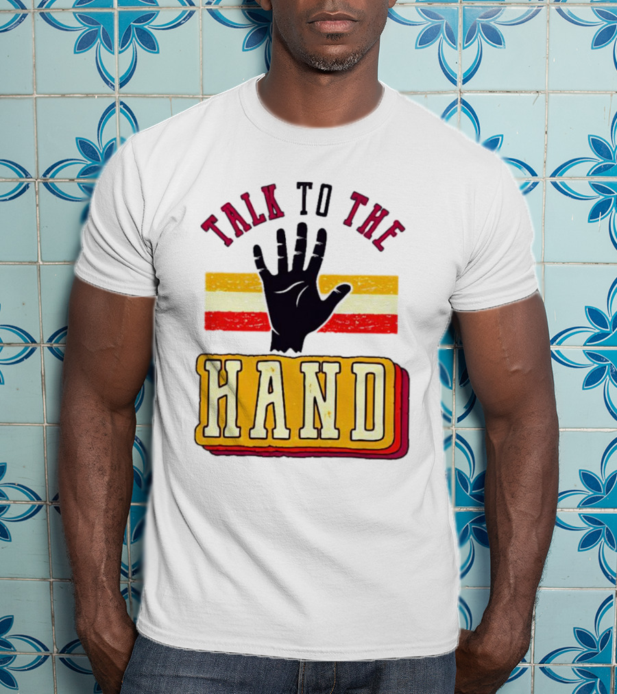 TALK TO THE HAND Retro Stripes T-Shirt