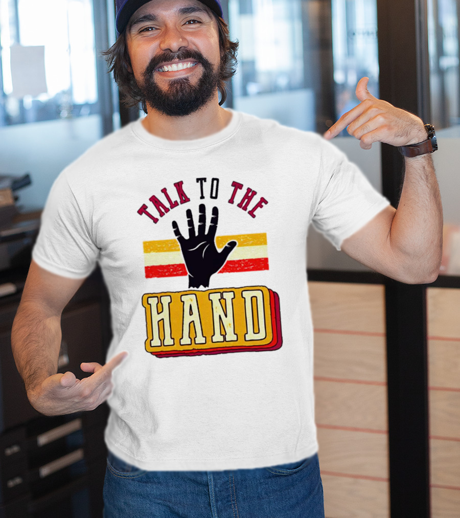 TALK TO THE HAND Retro Stripes T-Shirt