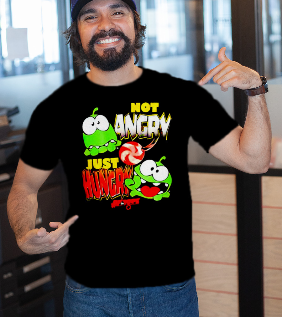 Om Nom Not Angry Just Hungry Cut The Rope Candy Craving T-Shirt