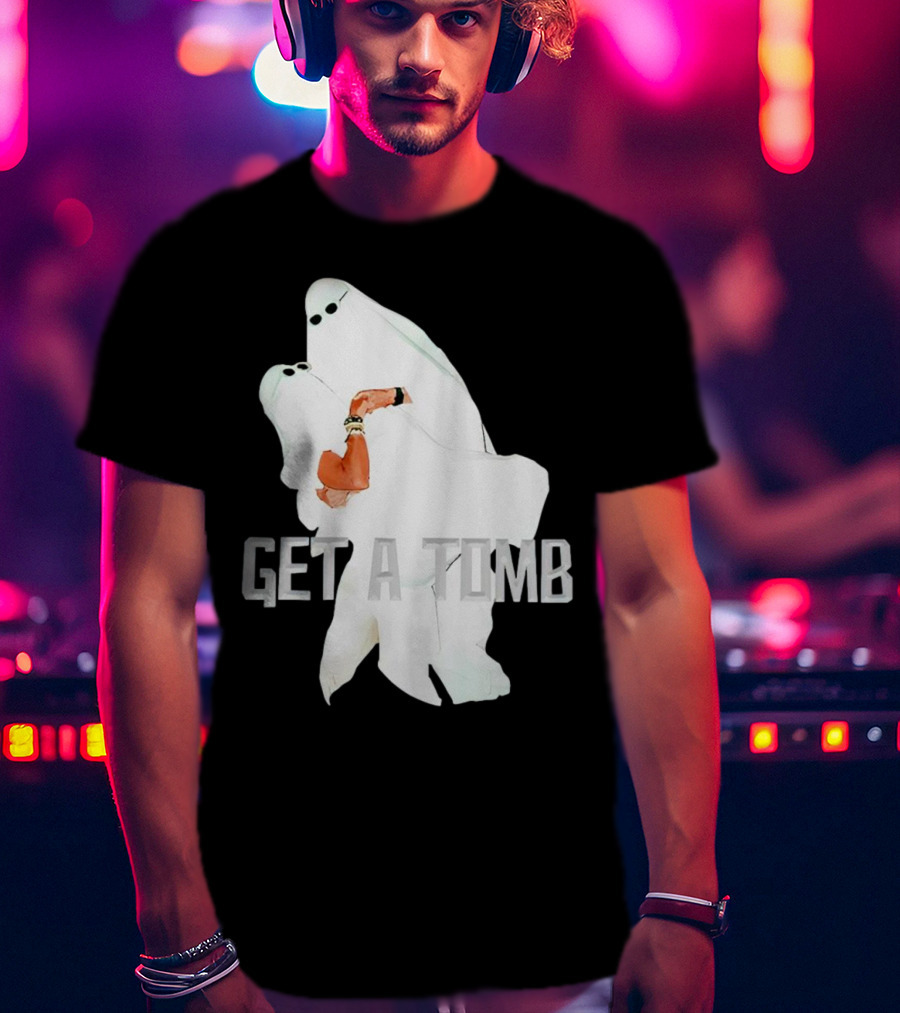 GET A TOMB Ghosts Carrying Figure Halloween Humor T-Shirt