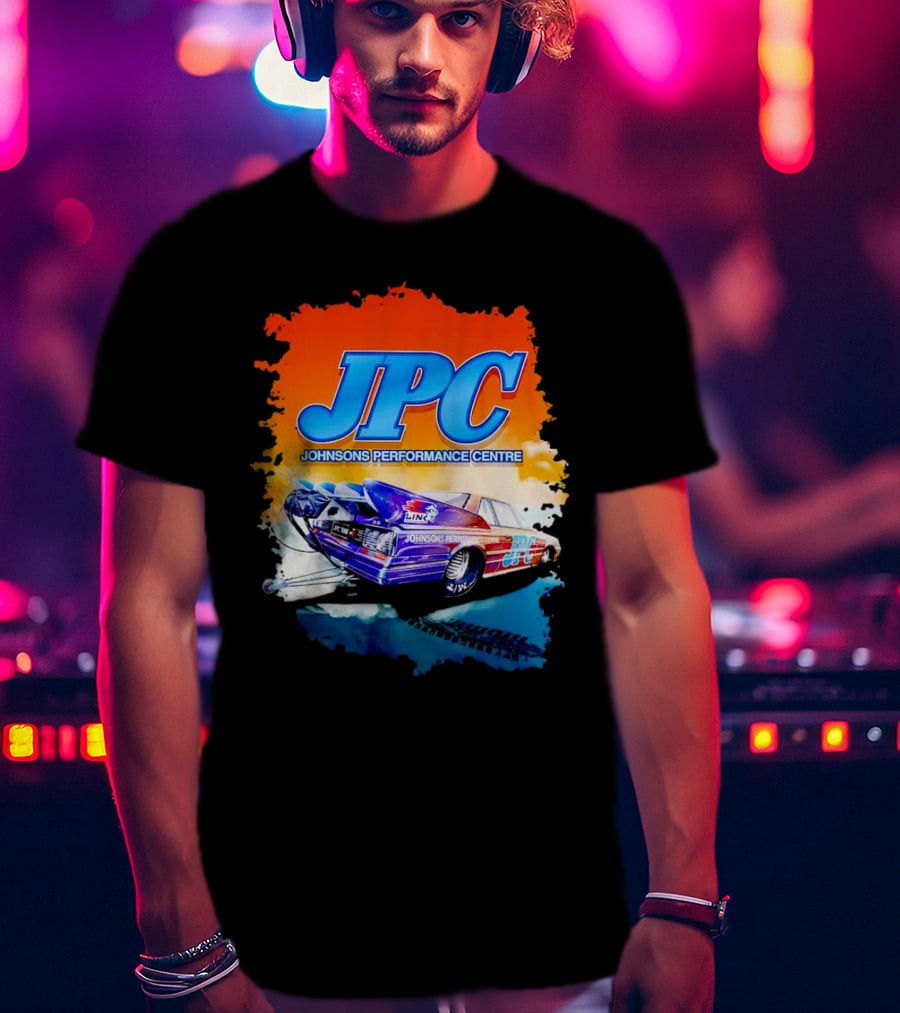 JPC Johnson’s Performance Centre Racing Car And Tire Marks T-Shirt