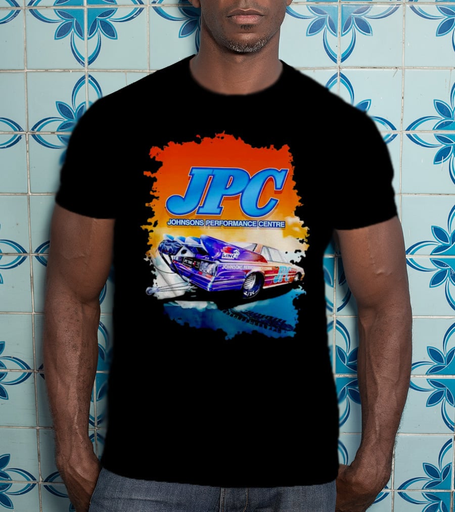JPC Johnson’s Performance Centre Racing Car And Tire Marks T-Shirt