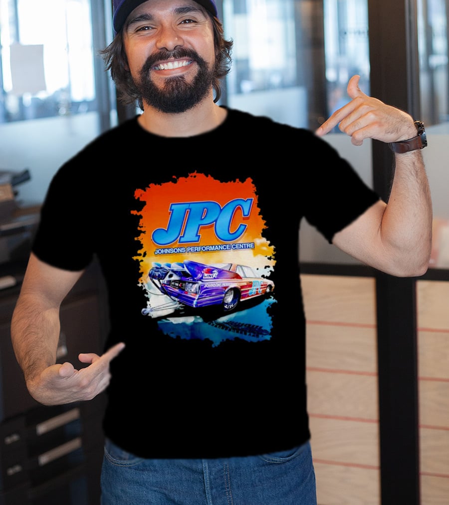 JPC Johnson’s Performance Centre Racing Car And Tire Marks T-Shirt