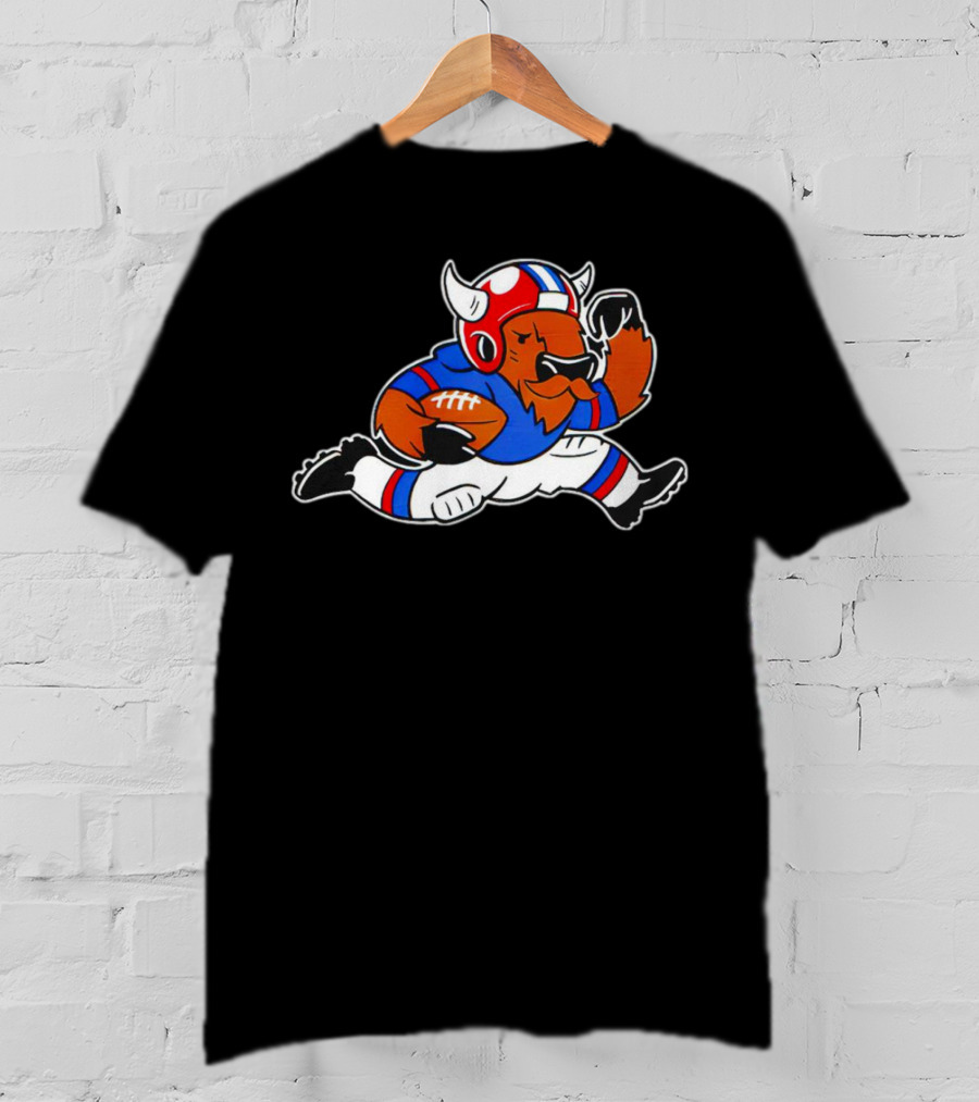 Running Buffalo Football Player In Blue And Red Helmet Monopolizing Wins T-Shirt