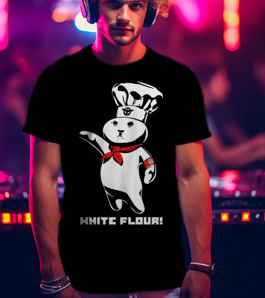 White Flour Funny Character Chef Satire T-Shirt