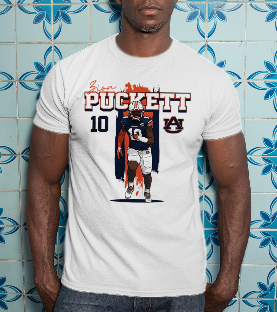 Zion Puckett Auburn Tigers 10 Caricature T-Shirt