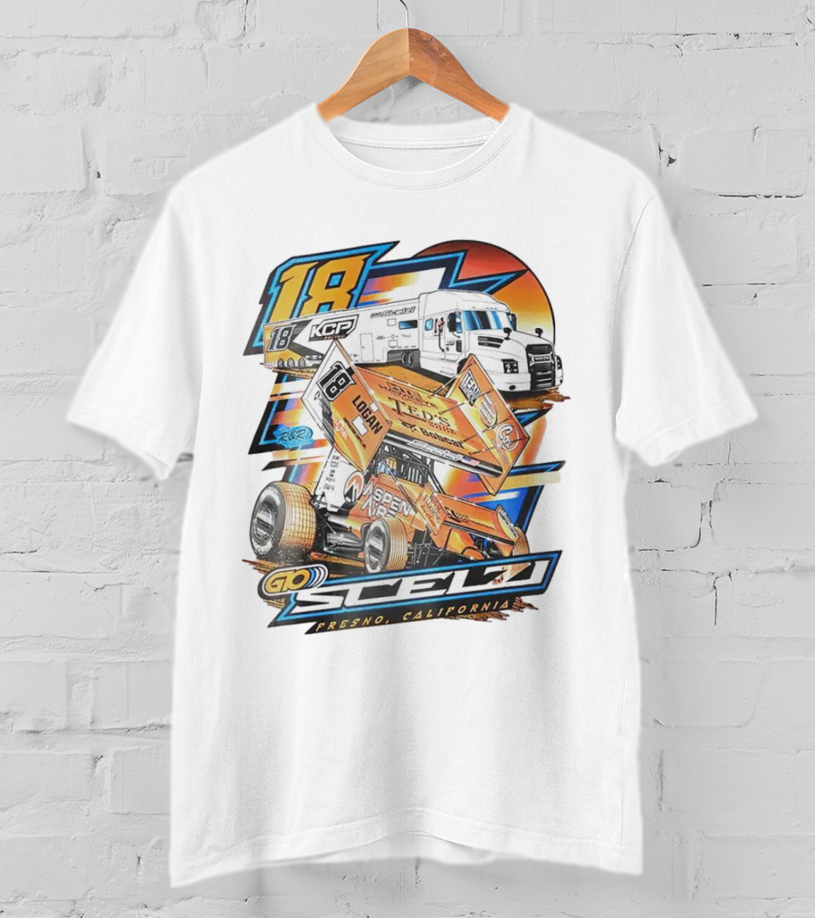 Gio Scelzi Racing KCP 18 Hauler Fresno California Sprint Car T-Shirt