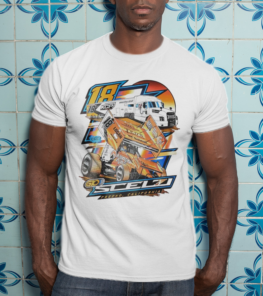 Gio Scelzi Racing KCP 18 Hauler Fresno California Sprint Car T-Shirt