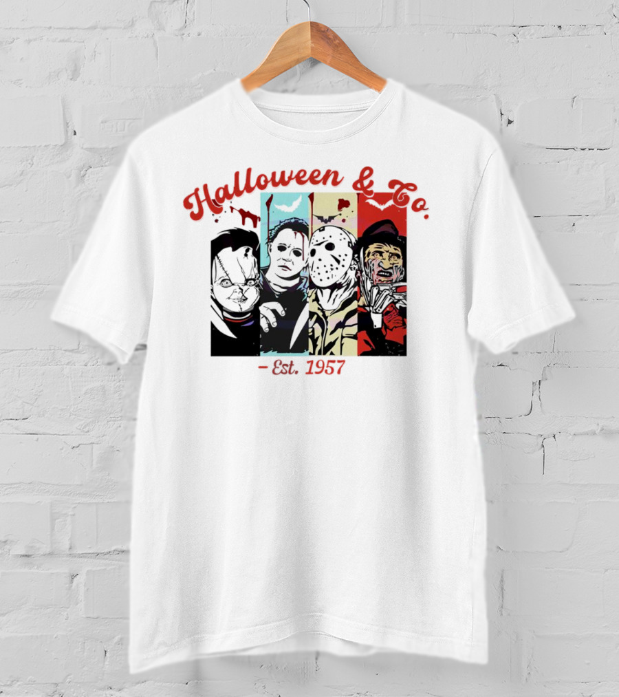 Halloween And Co. Est. 1957 Scary Movie Character Vibes T-Shirt