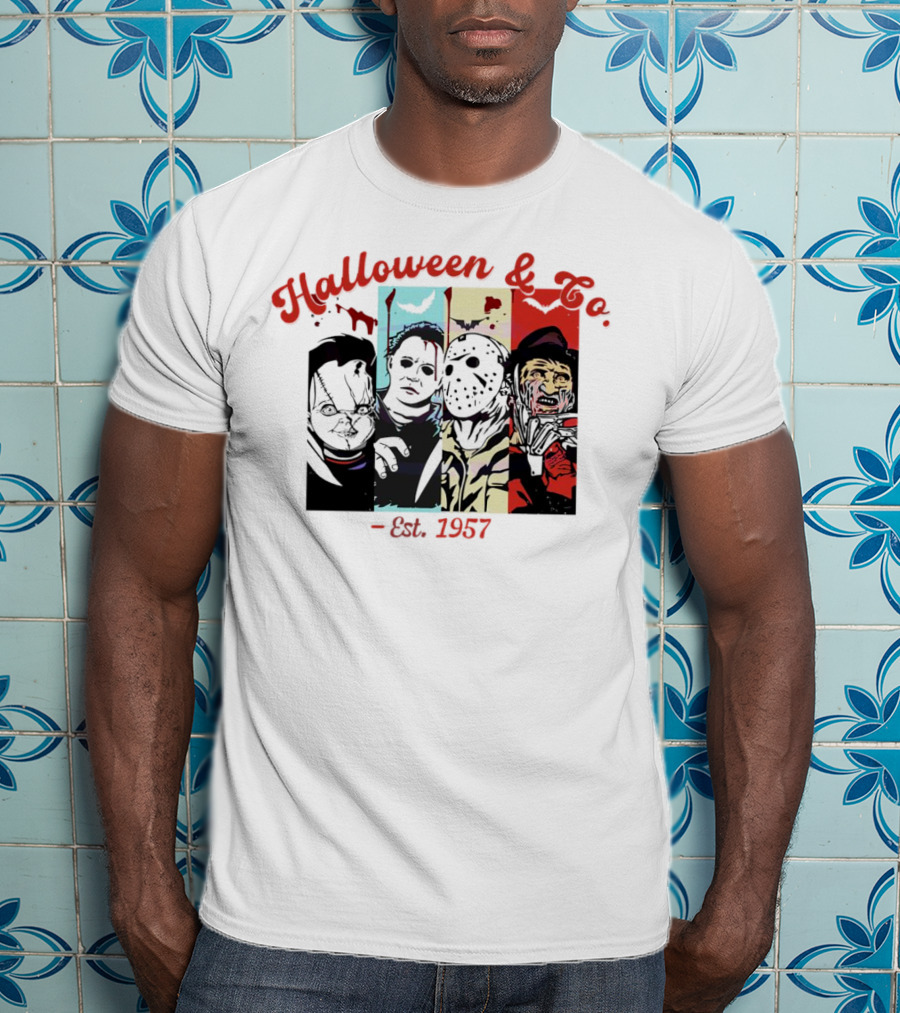 Halloween And Co. Est. 1957 Scary Movie Character Vibes T-Shirt