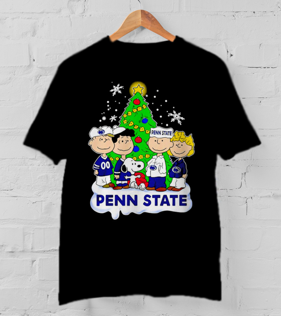 Peanuts Penn State Christmas Nittany Lions Snoopy And Friends Holiday Tree T-Shirt