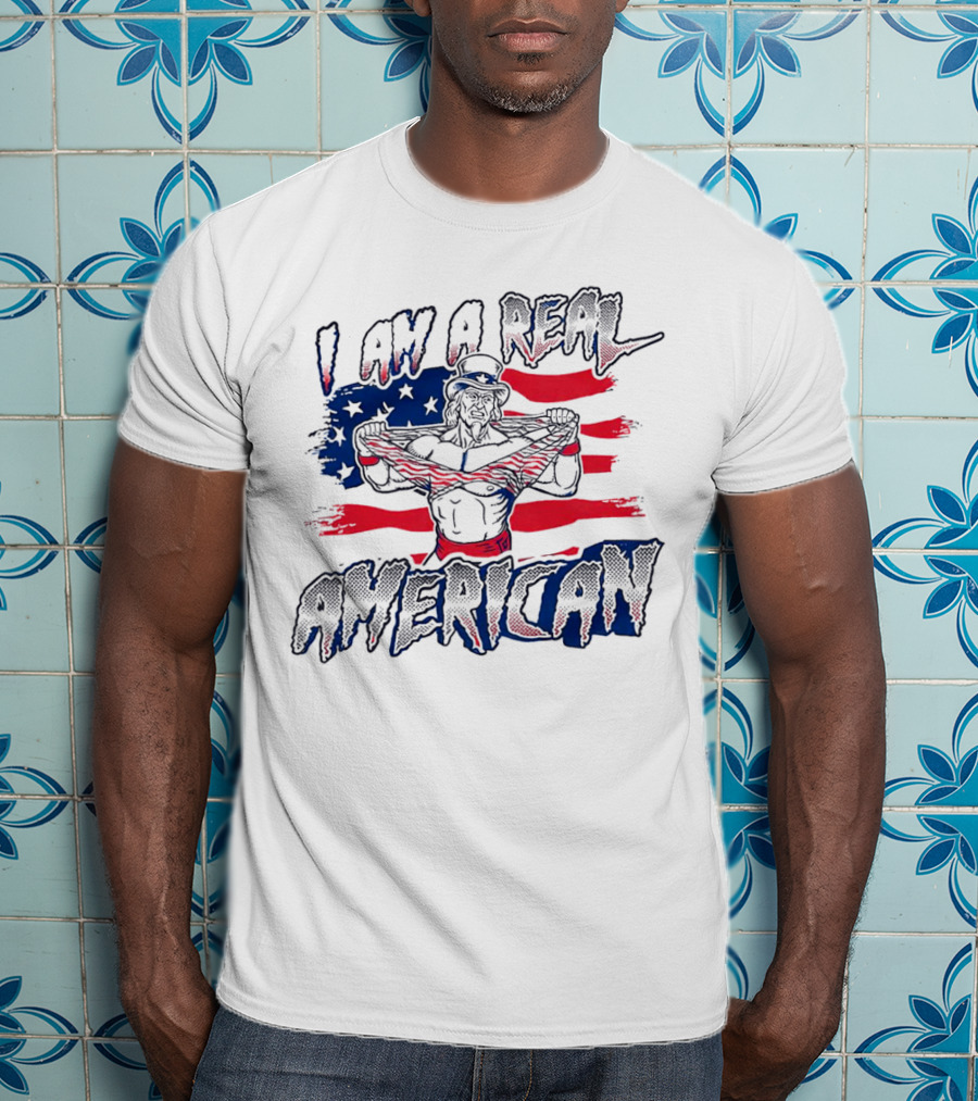 I Am A Real American Uncle Sam Flag T-Shirt
