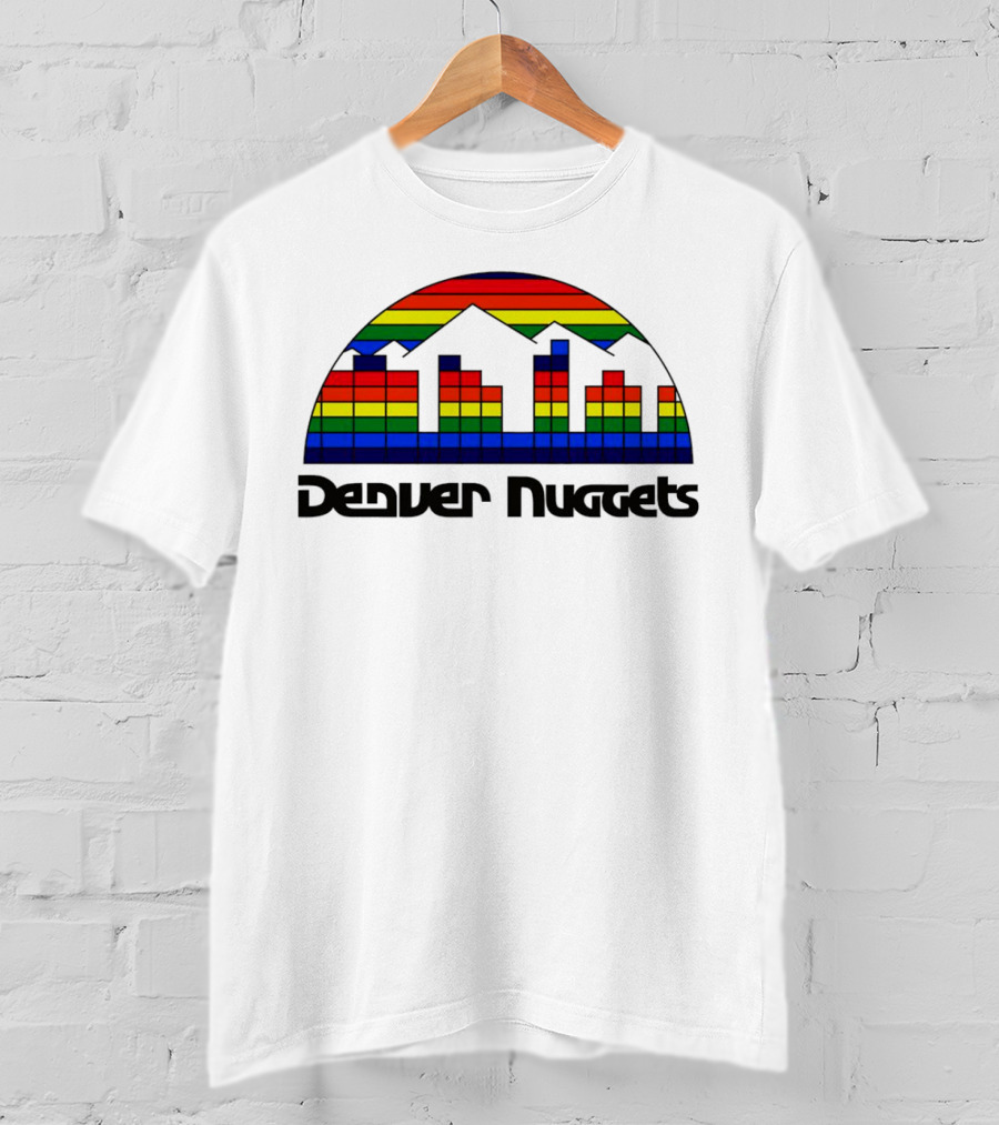 Denver Nuggets Skyline Rainbow Vintage Retro Classic T-Shirt