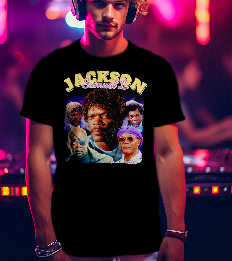 Jackson Samuel L Vintage Style Iconic Characters T-Shirt