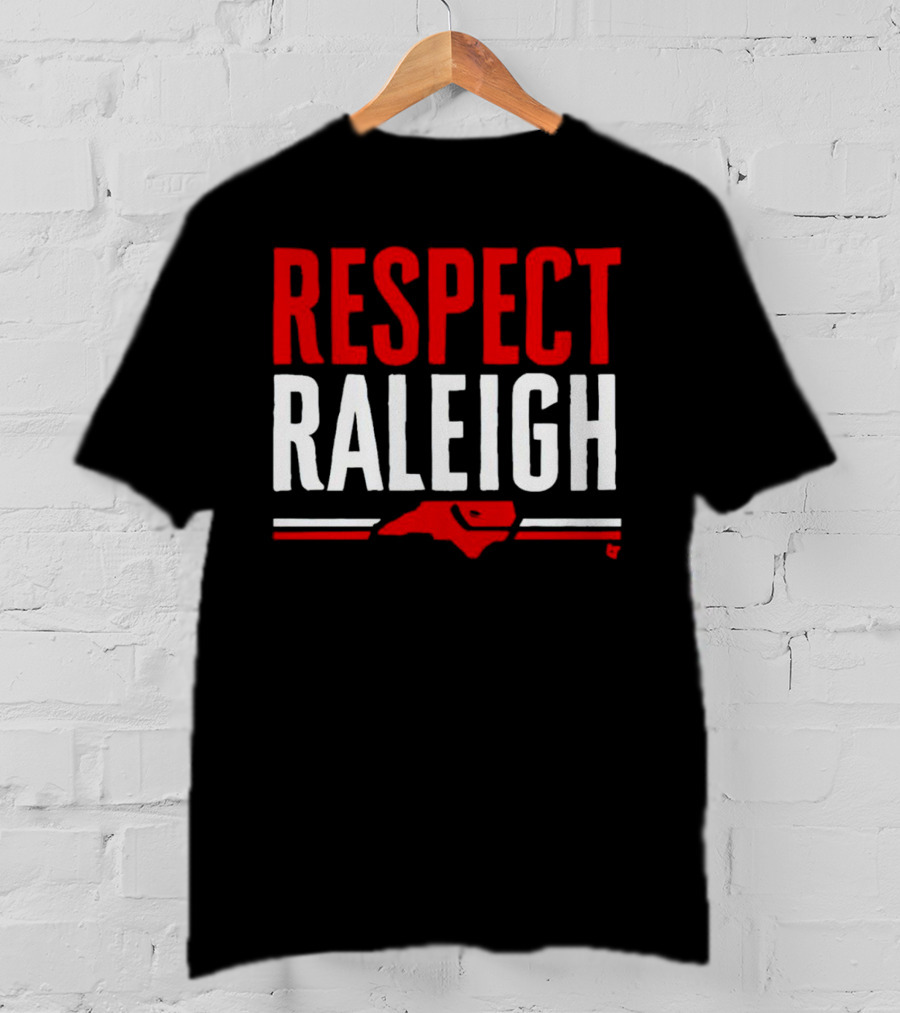 Respect Raleigh North Carolina Map Outline T-Shirt