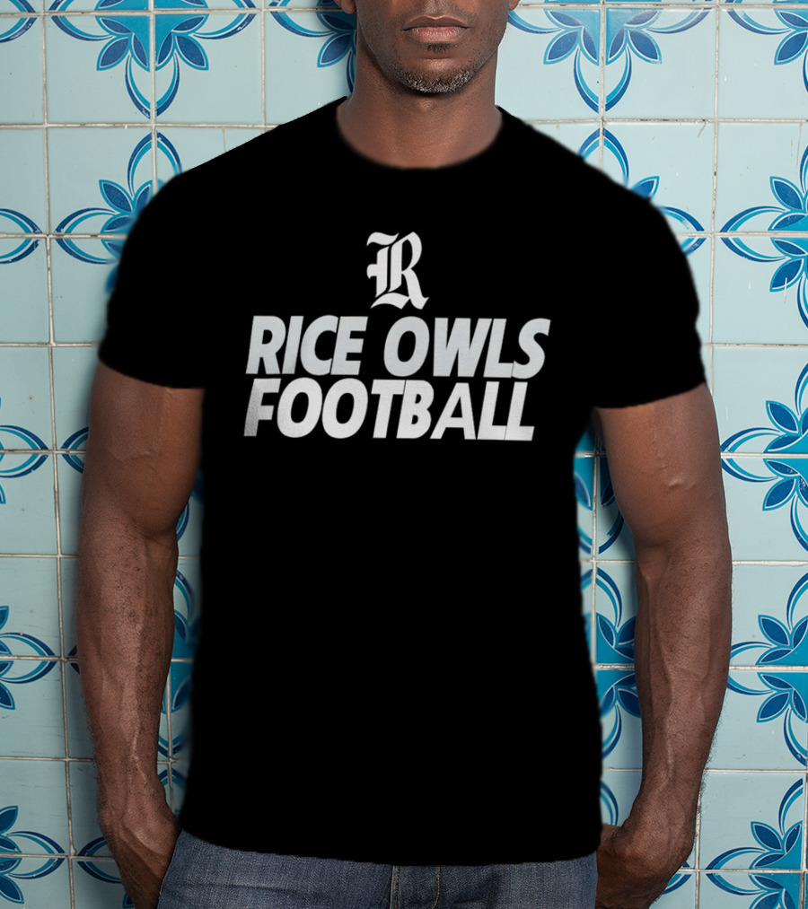 Rice Owls Football Logo With Stylized R T-Shirt