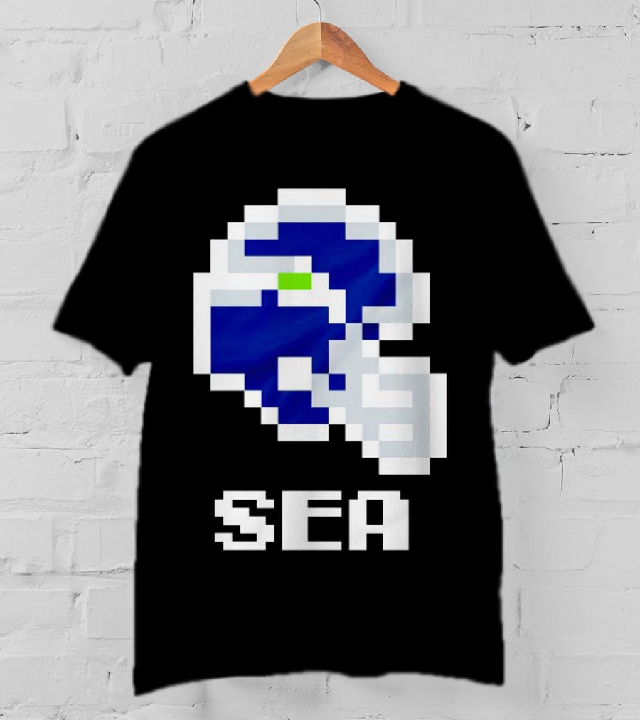 Seahawks Helmet SEA Pixel T-Shirt