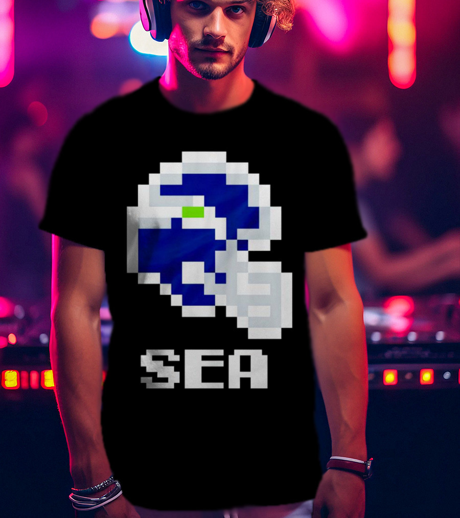 Seahawks Helmet SEA Pixel T-Shirt
