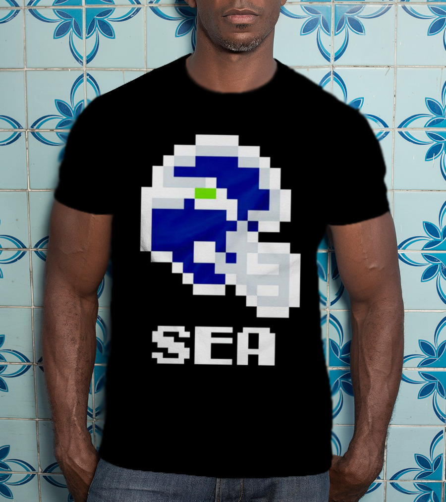 Seahawks Helmet SEA Pixel T-Shirt