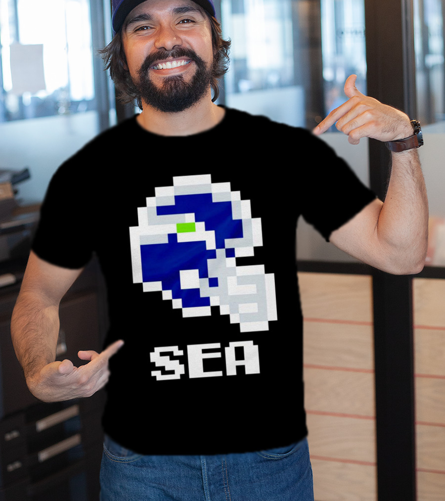 Seahawks Helmet SEA Pixel T-Shirt