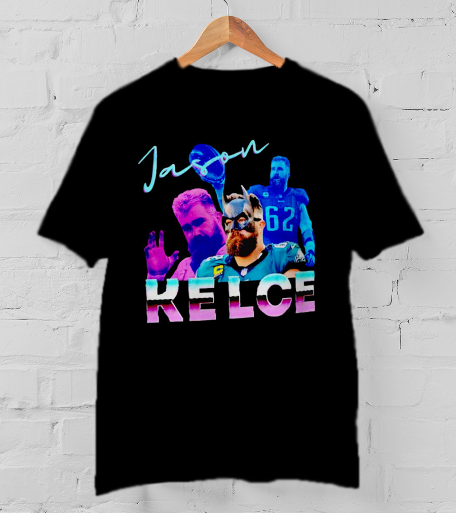 Jason Kelce Philadelphia Eagles Football Player Retro Collage T-Shirt