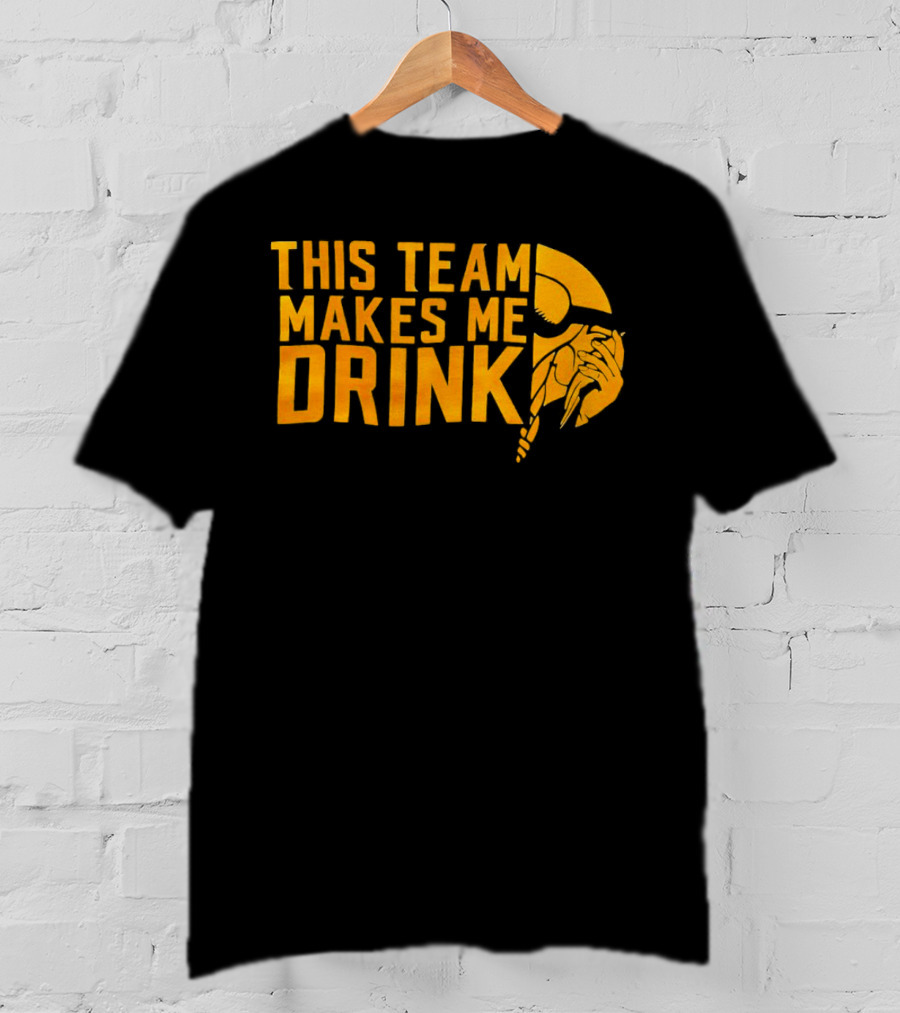 Minnesota Vikings This Team Makes Me Drink Viking Helmet T-Shirt