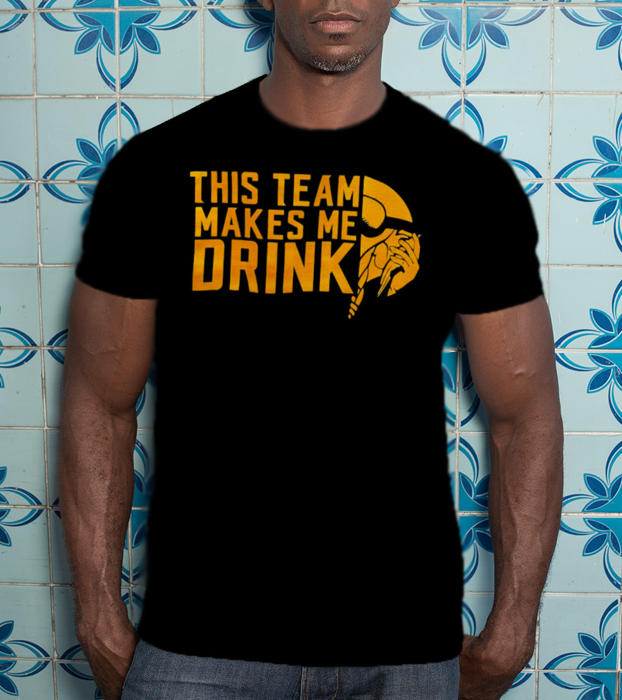 Minnesota Vikings This Team Makes Me Drink Viking Helmet T-Shirt