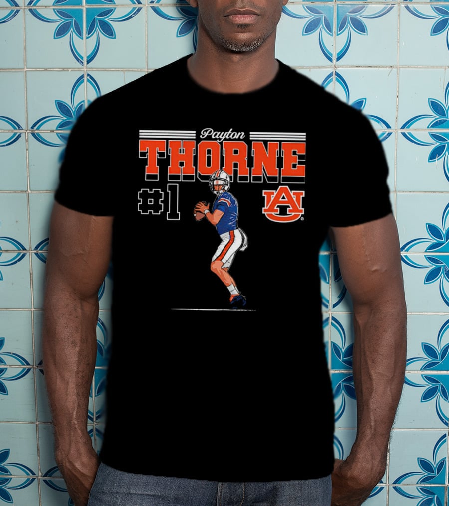 Payton Thorne #1 Auburn Tigers NCAA Football Caricature T-Shirt