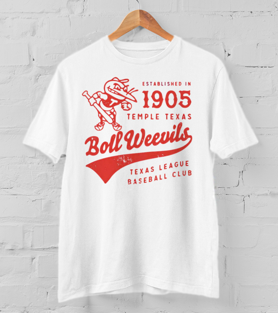 Established 1905 Temple Texas Boll Weevils Texas League Baseball Club T-Shirt