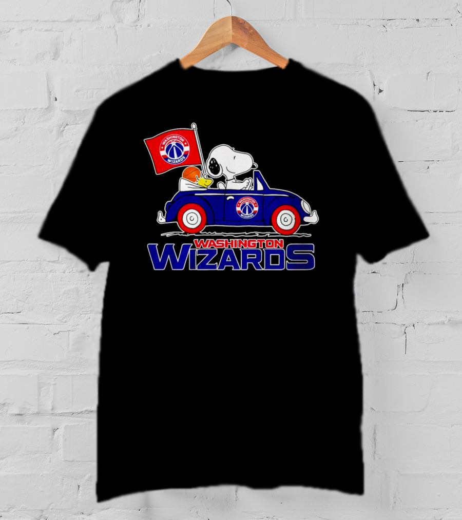Washington Wizards Snoopy Driving Car With Basketball T-Shirt