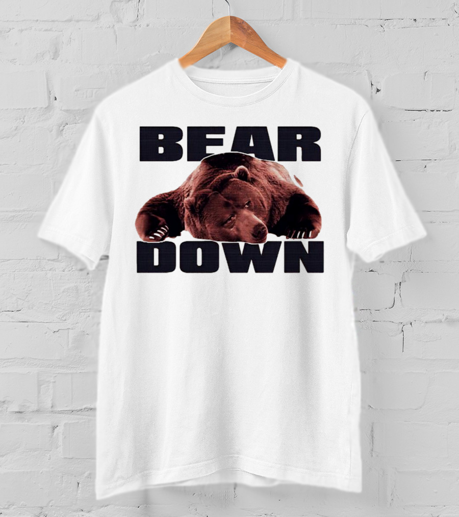 Bear Down Lazy Bear Image T-Shirt