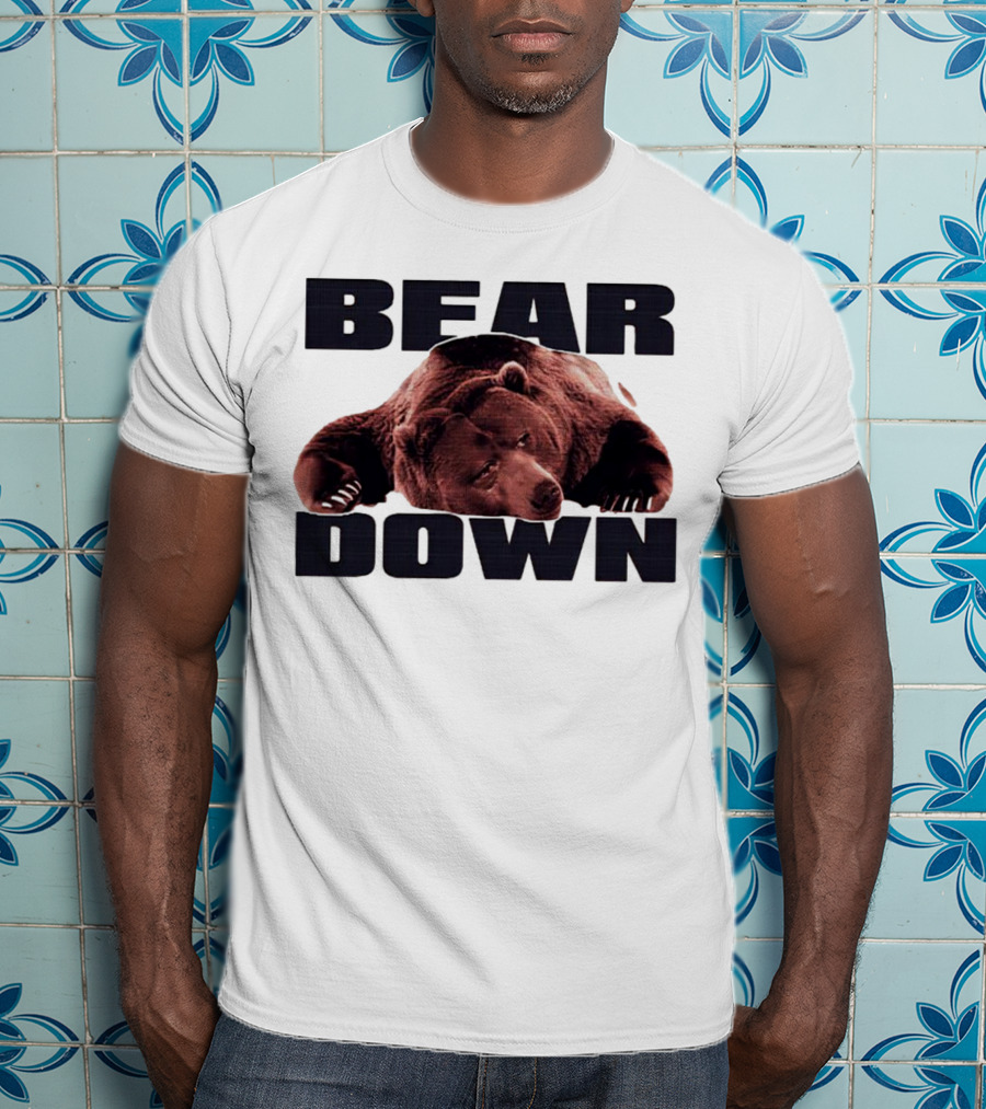 Bear Down Lazy Bear Image T-Shirt