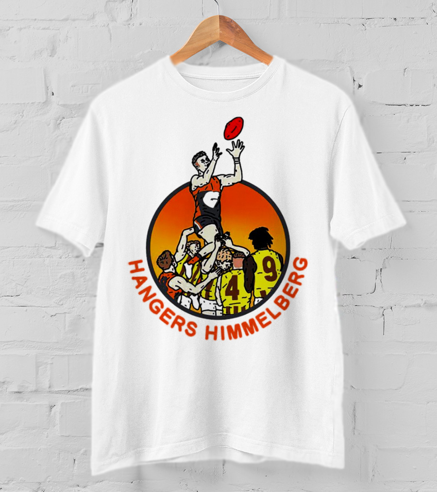 Hangers Himmelberg AFL Marking Victory Sunset Football Scene T-Shirt