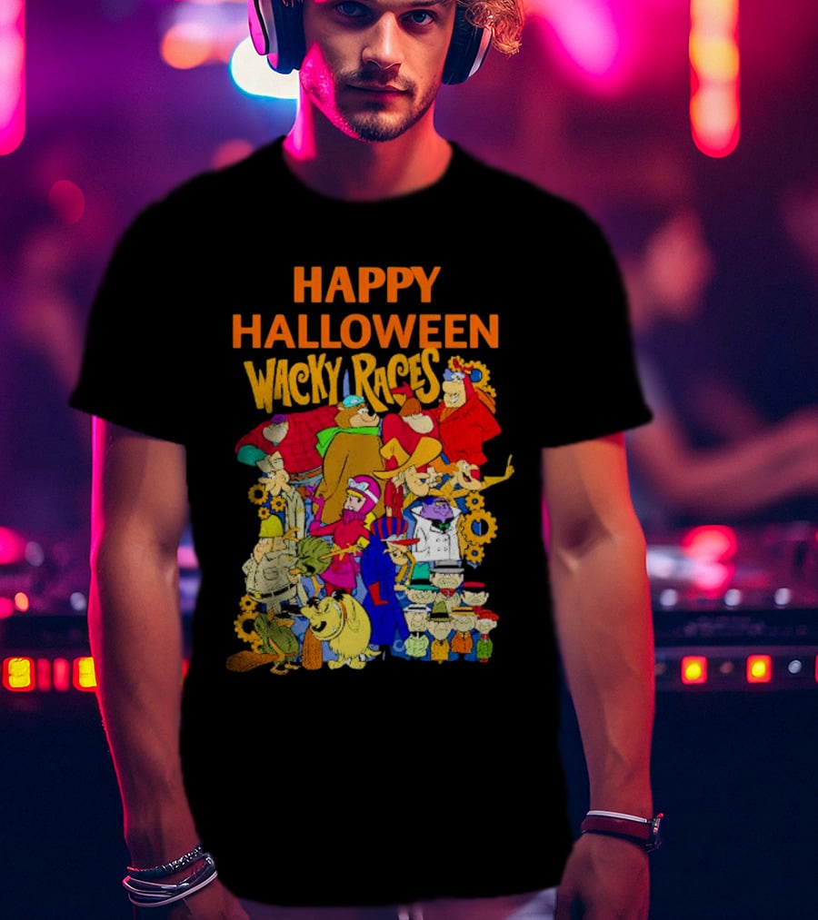 Happy Halloween Wacky Races Characters T-Shirt