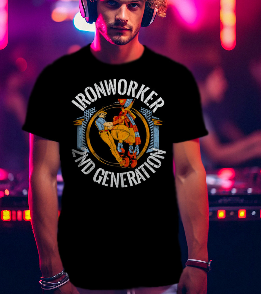 Ironworker 2ND Generation Vintage Construction Worker Scene T-Shirt