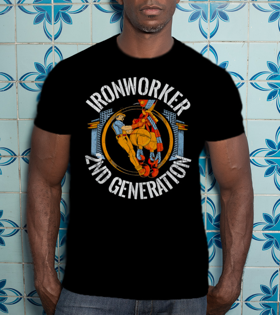 Ironworker 2ND Generation Vintage Construction Worker Scene T-Shirt