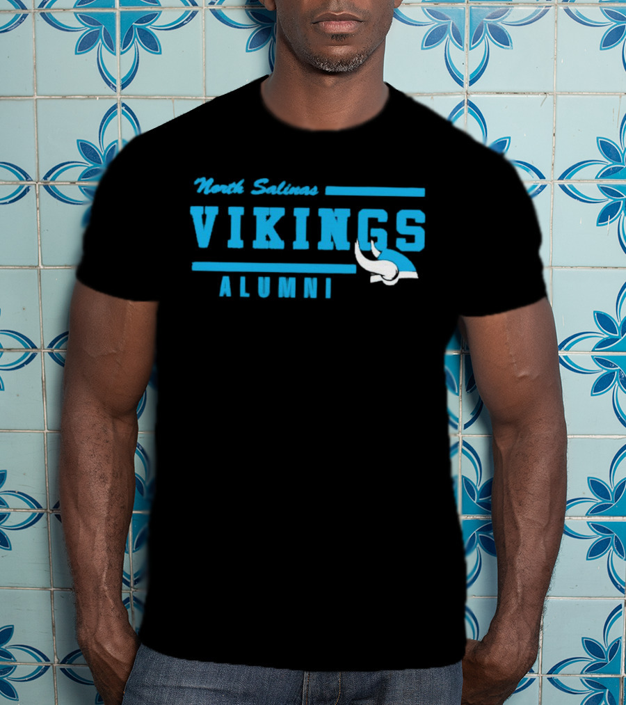 North Salinas Vikings Alumni Blue Viking Helmet T-Shirt