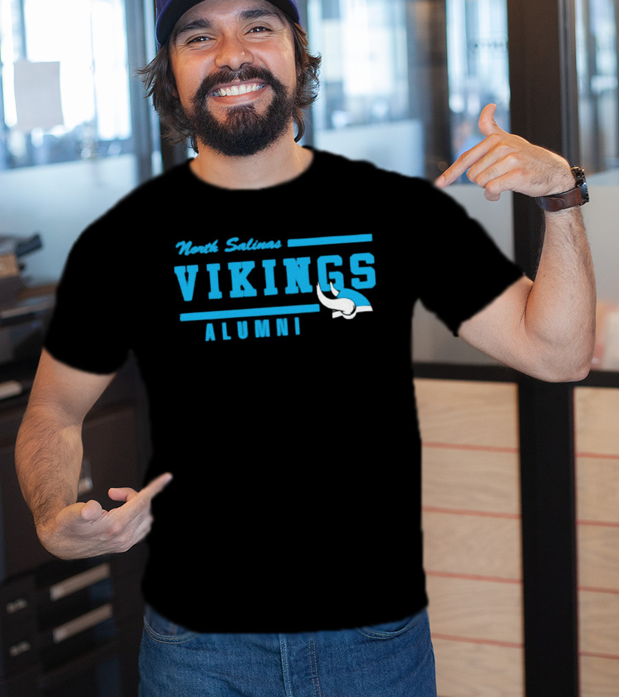 North Salinas Vikings Alumni Blue Viking Helmet T-Shirt