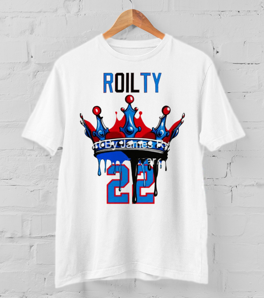 ROILTY 22 Crown Red Blue Dripping T-Shirt
