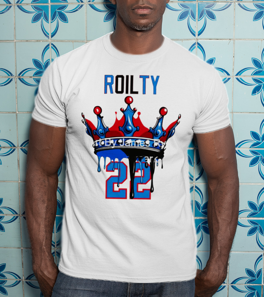 ROILTY 22 Crown Red Blue Dripping T-Shirt
