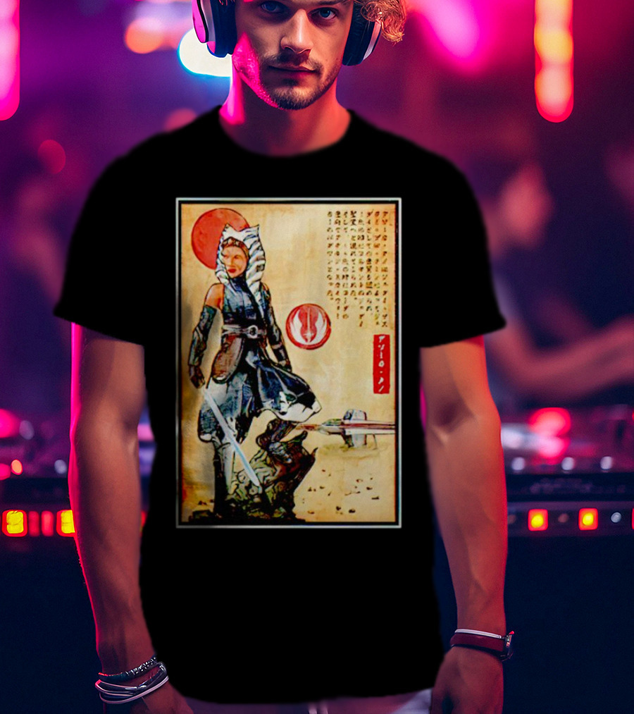 The Way Of Fulcrum Ahsoka Tano Jedi Order Katana Japanese Style Set Neon Fitted_m22f16 T-Shirt
