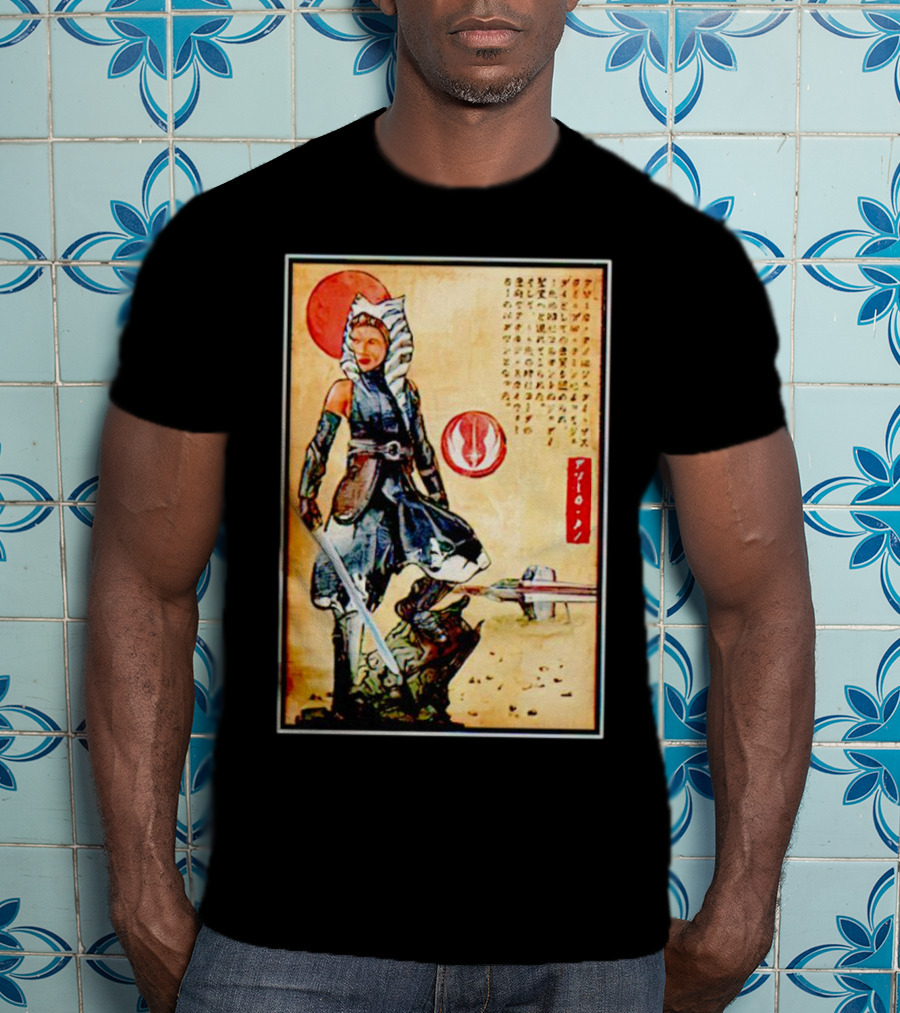 The Way Of Fulcrum Ahsoka Tano Jedi Order Katana Japanese Style Set Neon Fitted_m22f16 T-Shirt