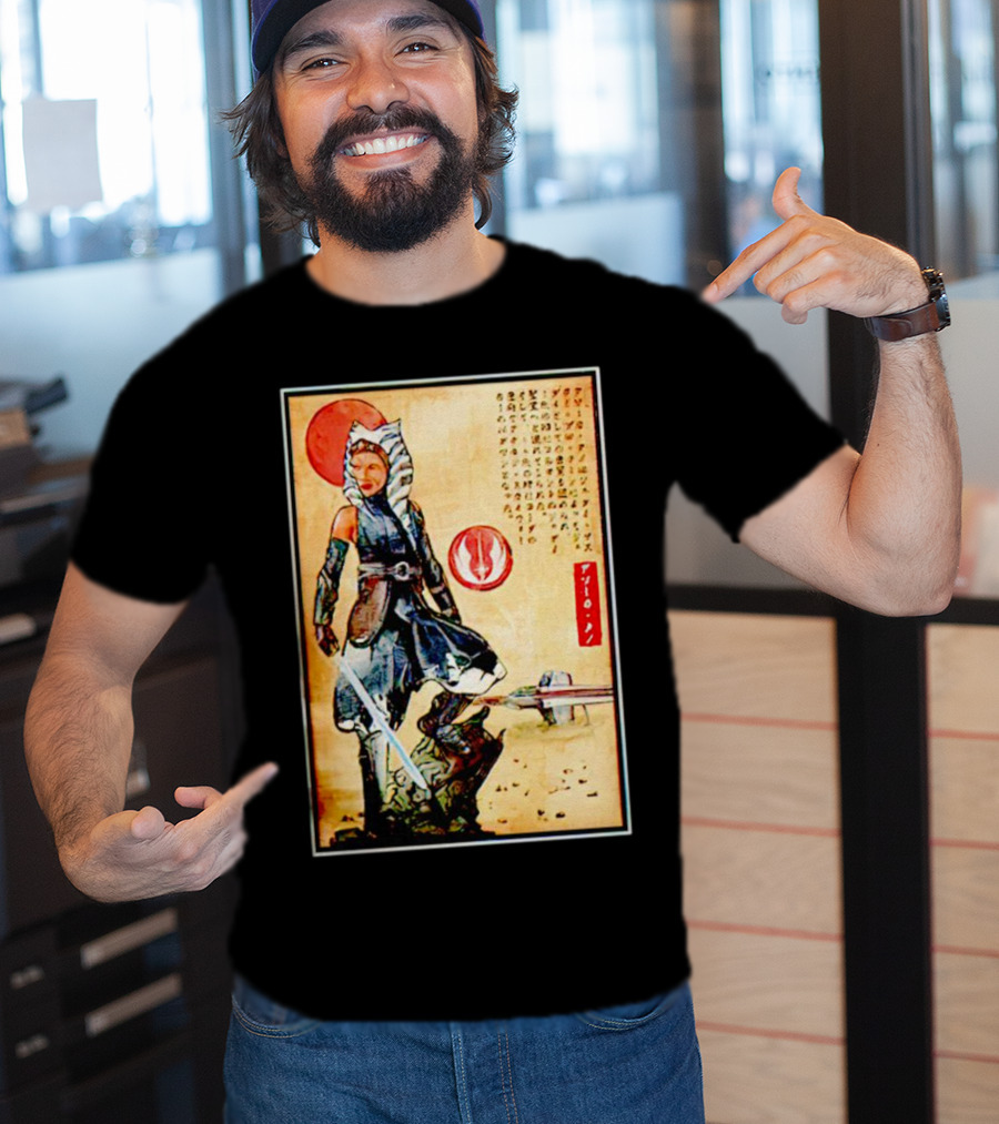 The Way Of Fulcrum Ahsoka Tano Jedi Order Katana Japanese Style Set Neon Fitted_m22f16 T-Shirt