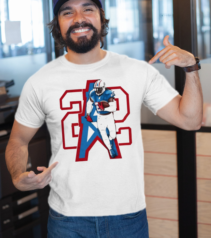 Derrick Henry Tennessee Titans 29 Oilers Throwback Running Back Cartoon T-Shirt