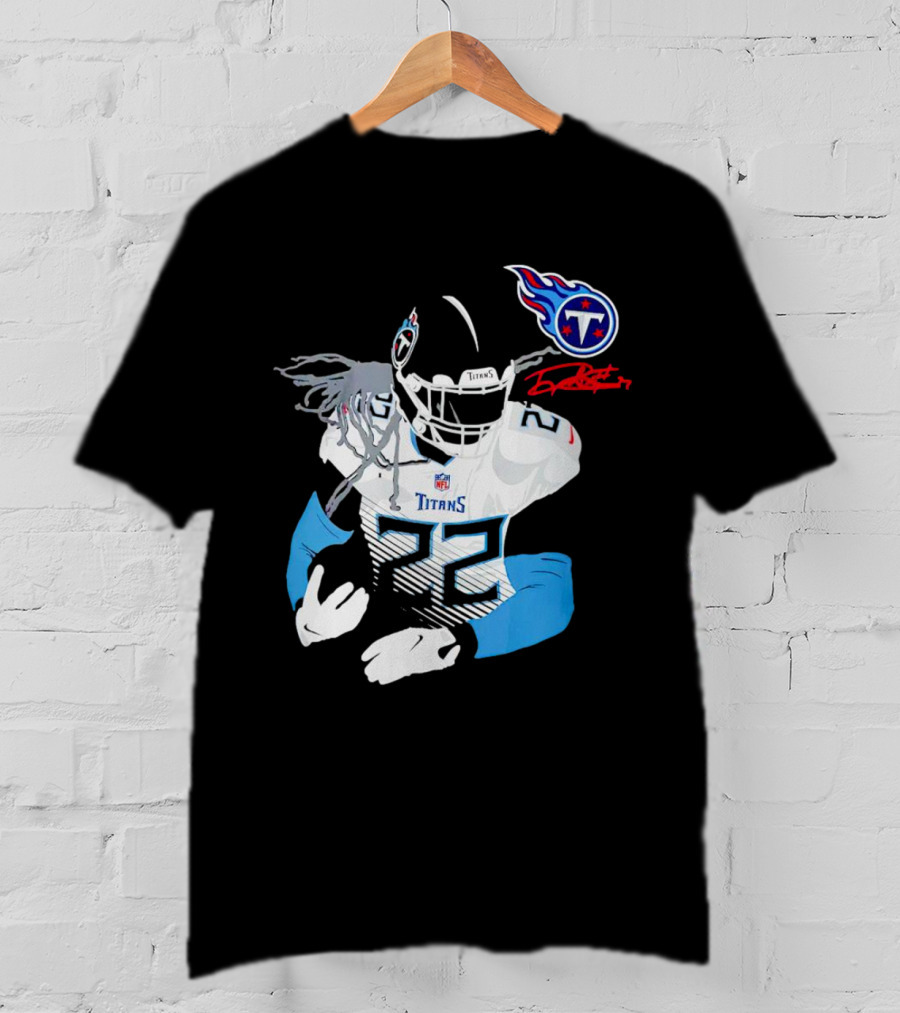 Derrick Henry Tennessee Titans NFL Jersey With Logo And Signature T-Shirt