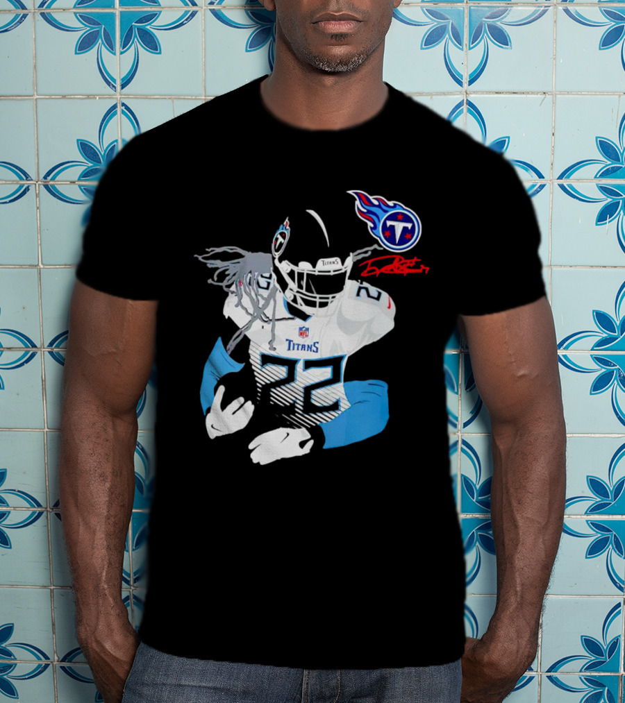 Derrick Henry Tennessee Titans NFL Jersey With Logo And Signature T-Shirt
