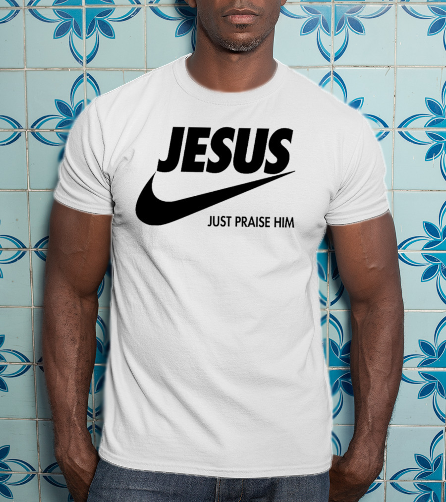 Jesus Just Praise Him Swoosh T-Shirt