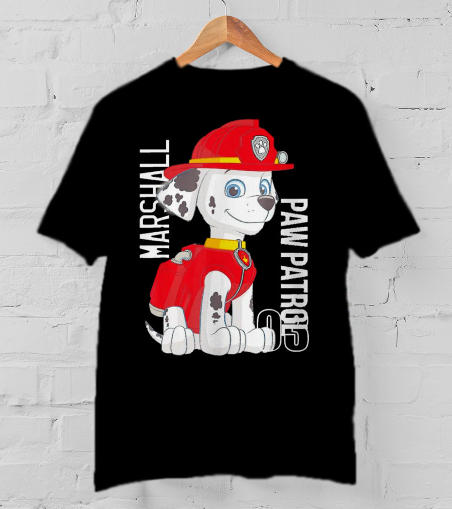 Marshal Paw Patrol Firefighter Pup With Bone Tag T-Shirt