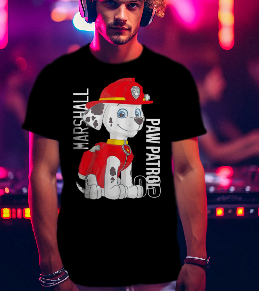 Marshal Paw Patrol Firefighter Pup With Bone Tag T-Shirt